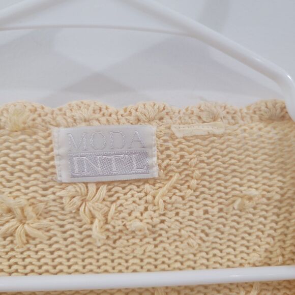 Vintage Moda International Womens Sweater Size 2X Neutral Floral Granny Boho - Picture 5 of 7